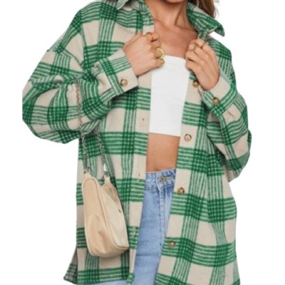 Beginning Boutique Jonah Shacket Green